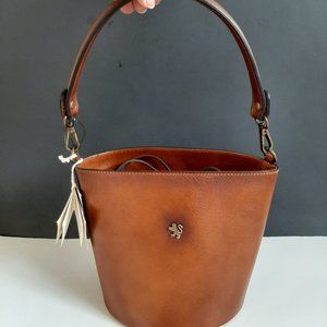 Pratesi Firenze Italian Leather Cross Body Secchiello (bucket) Handbag B335--NEW
